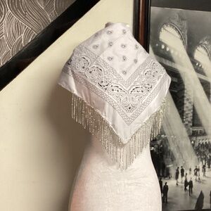 Cotton scarf with RHINESTONES FUNKY.   RETRO UNIQUE. MUST SEE